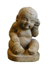 Chinese Oriental Stone Sitting Baby Kid Figure cs1924 picture