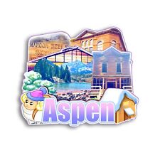 Aspen Colorado USA Refrigerator magnet 3D travel souvenirs wood craft picture