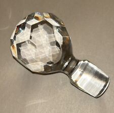 Vintage Clear Crystal Cut Glass Dimond Decanter Stopper  picture