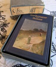 Beautiful 1920s Antique Oxford Pocket NEW TESTAMENT Illustrated Bible Orig Box picture