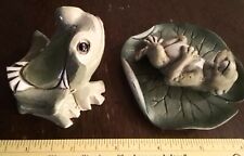 2 Vintage Porcelain Ceramic HARVEY KNOX Collection Frog Figurines picture