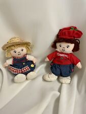 Cute Vintage Y2K Soft Campbells Soup Dolls Girl w/Straw Hat Boy Tomato Chef picture