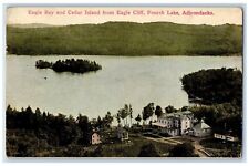 Adirondacks New York NY Postcard Eagle Bay Cedar Island Eagle Cliff Fourth 1916 picture