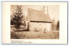 Thatched House Pioneers Village Salem Massachusetts MA RPPC Photo Postcard picture