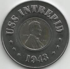 USS Intrepid Steel Ball marker w/ a Penny from 1943 Brand new Hot off the Press picture
