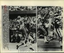 1972 Press Photo Oilers' Zeke Moore covers Bengals Bob Trumpy in Cincinnati. picture