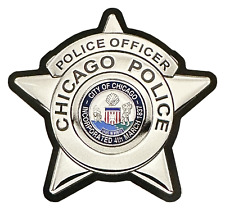 CHICAGO POLICE STAR DECAL STICKER: 2002 Series Star - Police Officer, Size 3