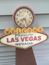 Rare Vintage Welcome To Fabulous Las Vegas Nevada Wall Clock Sin City 14.5