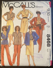 1980s McCalls 8468 Jacket Blouse Skirt Pants Sewing Pattern 42-46 UNCUT picture