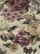 Greenland Home  Matelasse Reversible Floral Stripes Tan Burgandy Purple 90x100in picture