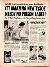 Amazing new Lysol Needs No Poison Label - Vintage 1950s Print Ad - B39 picture