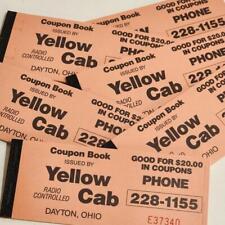 Vintage yellow cab coupon book unused taxicab script complete booklet NOS picture