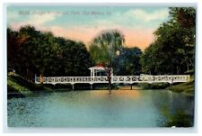 c1910's Bridge In Ingersoll Park Gazebo Des Moines Iowa IA Antique Postcard picture