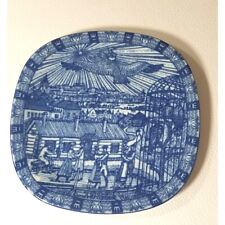 Vintage Rorstrand 1982 Blue Square Julen Christmas Plate Limited Edition 7.5 In picture
