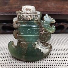 Chinese jade Antique hand-carved necklace Ancient jade axe statue pendent1907 picture