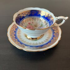 ROYAL STAFFORD Cobalt & Gold Teacup Tea Cup Saucer Set Daisy Centers picture