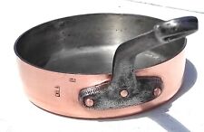 Vintage 10.2inch French Copper Saute Pan Mauviel Matfer Tin Lining 3.5mm 8lbs picture