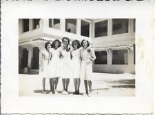Ladies Photograph Outdoors Florida White Dresses 1950s Vintage 3 x 4 1/8 picture