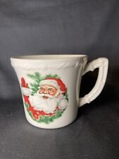 Vintage Christmas Santa Claus Waving Face Mug Cup USA Mid Century Unique Handle picture