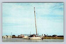 Smith Island MD- Maryland, Skipjack At Anchor In Harbor, Vintage Postcard picture