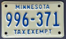 MINNESOTA POLICE MOTORCYCLE  license plate  1980s  996-371 picture