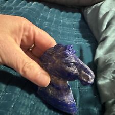 Natural Lapis Lazuli, Handcrafted Horse Head Carving. picture