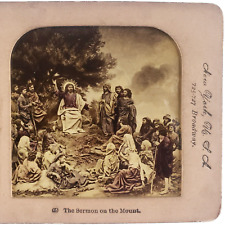 Jesus Christ Sermon Mount Stereoview c1880 Tissue Biblical Hold To Light D862 picture