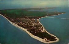 Sanibel Island Florida aerial view layout of city land unused vintage postcard picture