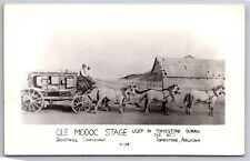 RPPC Ole Modoc Stage Boothill Graveyard Tombstone AZ C1940's Postcard R22 picture