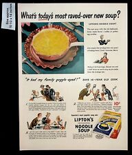 1943 Lipton's Noodle Soup Family Cook Meal Continental Vintage Print Ad 37928 picture