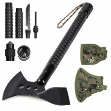Folding Survival Camping Axe Tactical Hatchet Kit w/Hoe Hunting Hatchet Outdoor picture