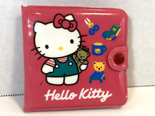 VTG Sanrio Hello Kitty Pink red Teddys Crafting Vinyl Snap Wallet 4” 1989 Bifold picture