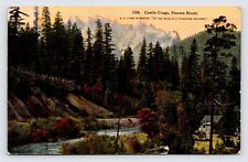 Castle Crags, Shasta Route, Oregon Scenery, Cabin, SP Lines, Postcard c1910s  P8 picture