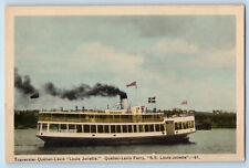 Quebec Canada Postcard Quebec-Levis Ferry SS Louis Joliette c1940's Vintage picture