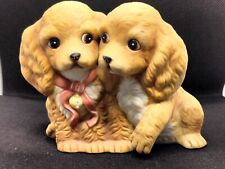 Homco Masterpiece Porcelain Collection Cocker Spaniel Puppies 1988 Signed Mizuno picture