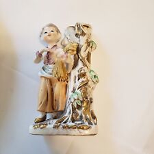 Vintage Japan Figural Bud Vase Looks Like a Tree Porcelain Figurine Girl picture