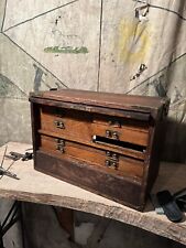 1900s Oak machinist Tool Box ￼Cabinet Industrial Hardware Apothecary Jewlery picture