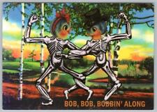 1997 BOBBIN' ALONG ANTHROPOMORPHIC BIRD HEADS ON SKELETONS KEN BROWN POSTCARD picture