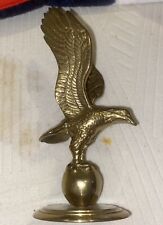 VTG Heavy Solid Brass Eagle Statue On Ball Paperweight picture