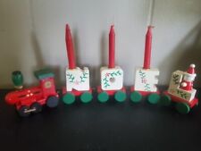 Vintage Wooden 1980s Christmas NOEL l Holiday Candle Train picture