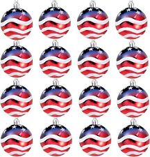 16 Pcs Independence Day Ball Ornament - 4th of July Patriotic Hanging Ball...  picture