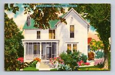 Bob Burns Home Van Buren Arkansas Spring Blooms Linen Postcard picture
