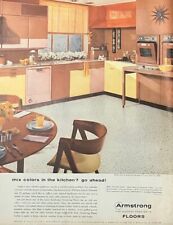 Rare 1950's Vintage Original Armstrong Floors Flooring Trade Advertisement Ad picture