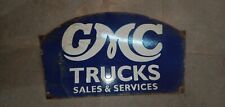 Porcelain GMC Trucks Enamel Sign Size 18