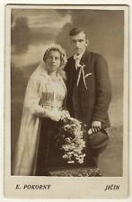 PORTRAIT OF A WEDDING COUPLE IN JICIN, CZECHOSLOVAKIA picture