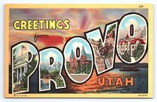 Postcard Large Letter Greetings from Provo Utah UT picture