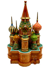 Vintage Large Wooden Figurine Saint Basil Cathedral USSR picture