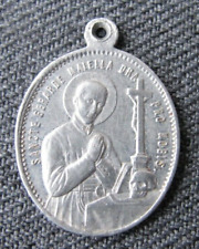 Antique  Our Lady of Perpetual Help Saint Gerarde aluminum medal picture