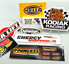 7 vintage racing auto stickers: Hella, Kodiak, Painless, Mickey Thompson Dynamat picture