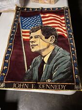 Amazing and Original 1964 John F Kennedy Presidential Banner Velvet 33” X 23” picture